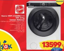 HOOVER HWP 610AMBC/1-S WİFİ 10 KG ÇAMAŞIR MAKİNESİ